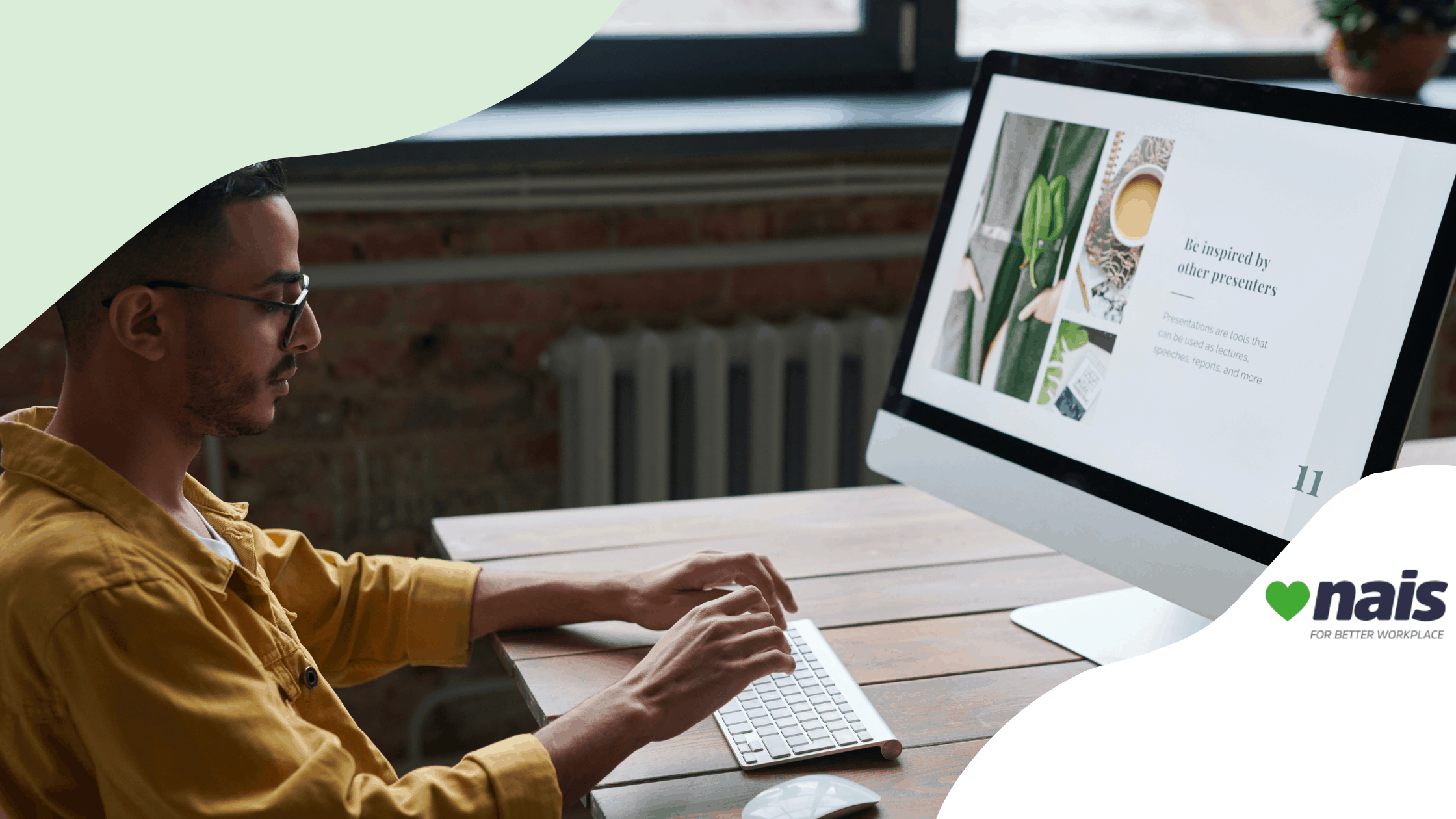 young man working on computer alone